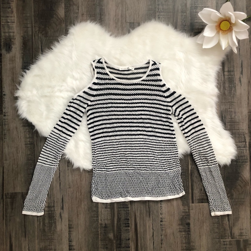 Rag & Bone Quinn Striped Cold-Shoulder Sweater - Picture 3 of 3
